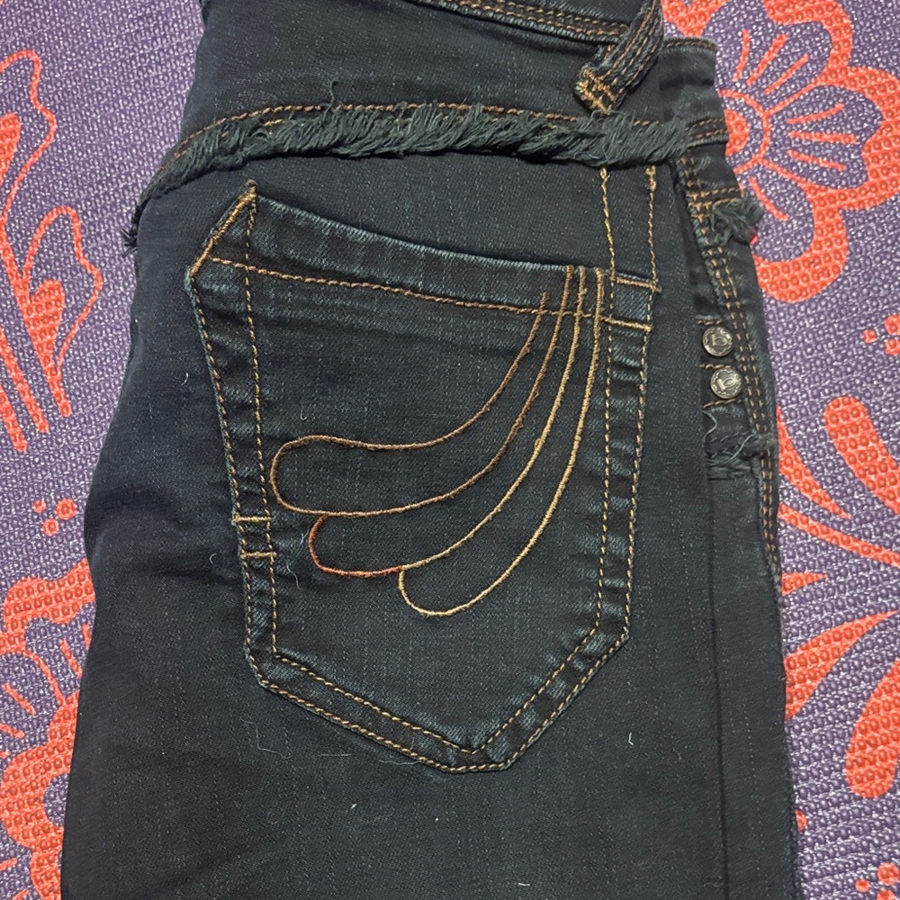 Bebe Vintage Black Flared Unique Jeans - Picture 4 of 9